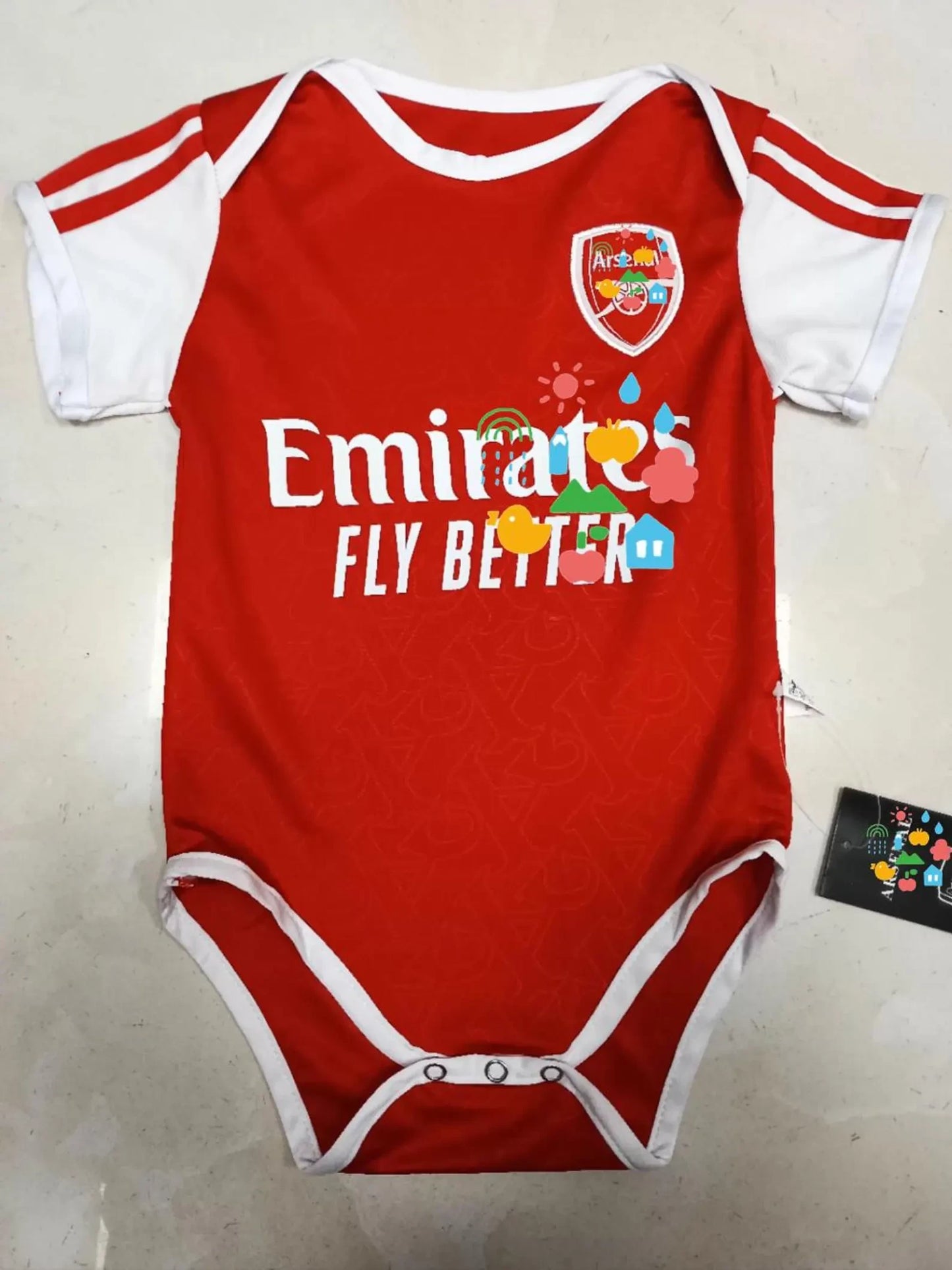 Customized Arsenal Soccer Jersey , Baby Rib Bodysuit Sizes V4