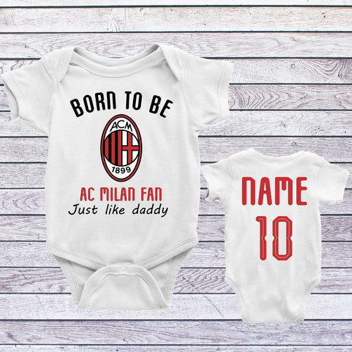 Customized AC Milan Fan Soccer Jersey , Baby Rib Bodysuit Sizes