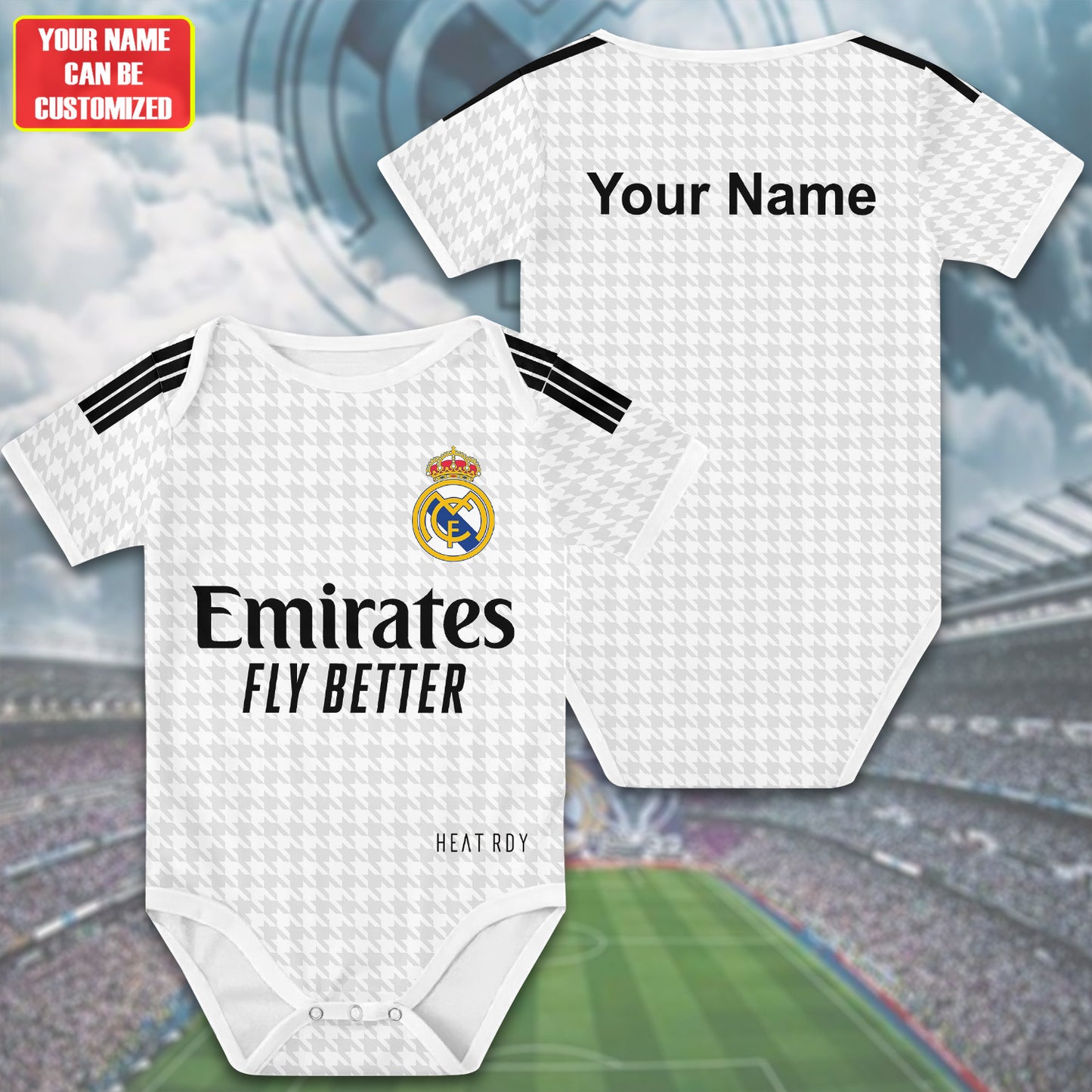 Customized Real Madrid Jersey , Baby Rib Bodysuit Sizes
