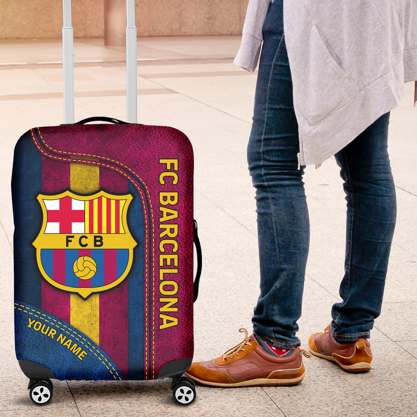 Personalized Barcelona FC Luggage Cover V2
