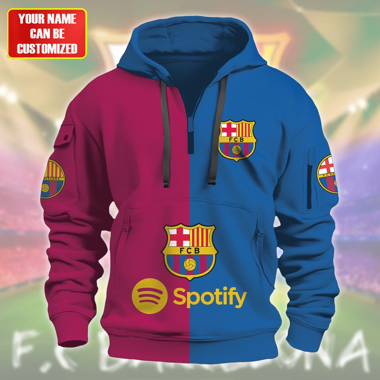 Personalized Barcelona FC 3D Hoodie Cotton Jacket