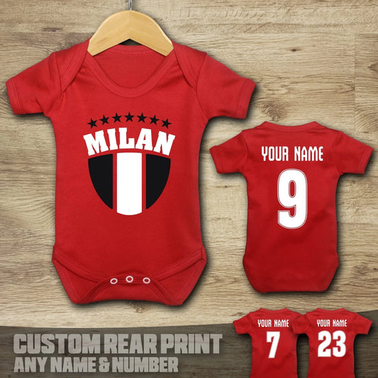 Customized AC Milan Jersey , Baby Rib Bodysuit Sizes
