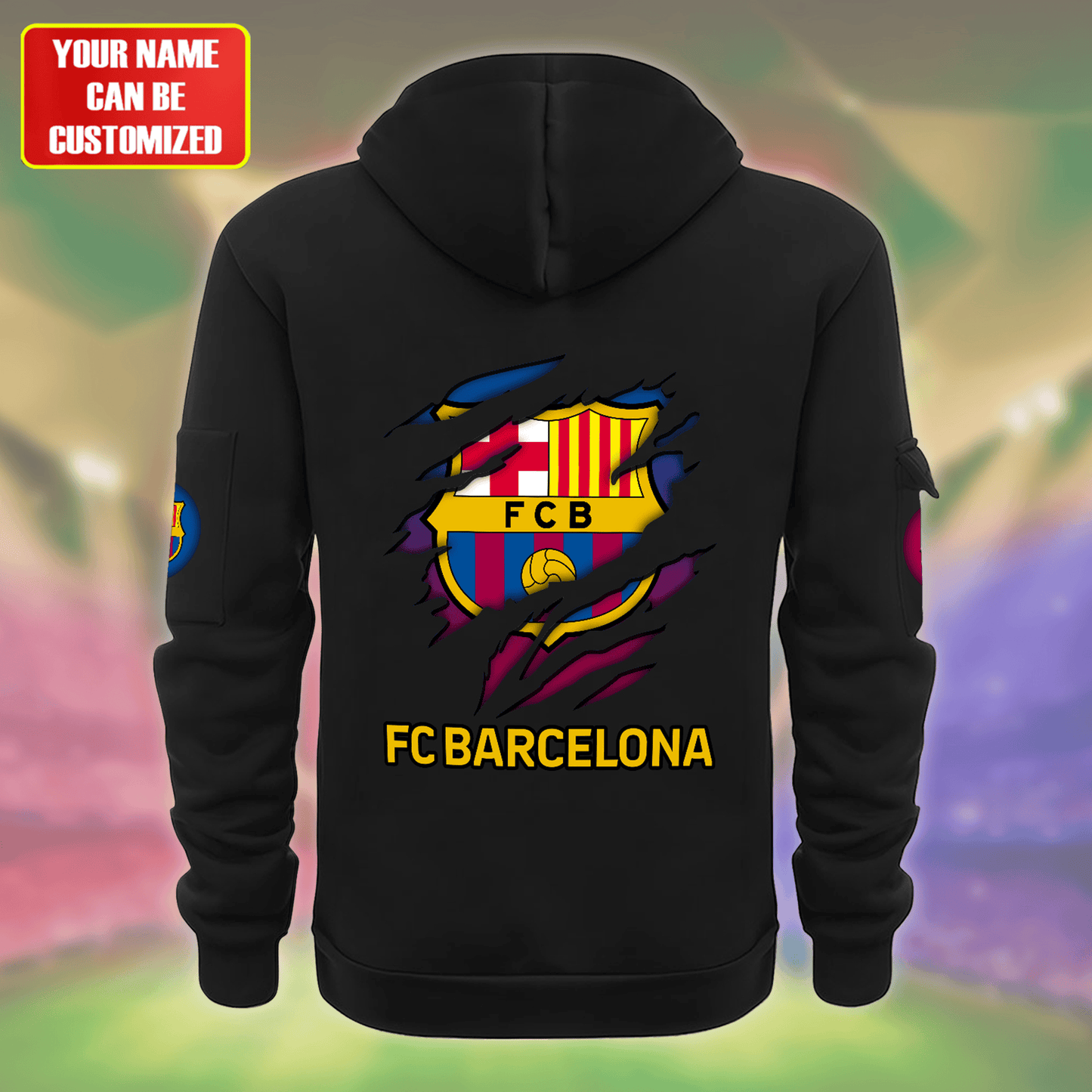 Personalized Barcelona Tear Sport Zip-Hoodie Cotton Jacket