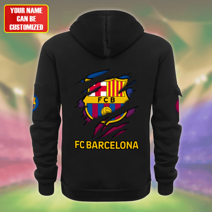 Personalized Barcelona Tear Sport Zip-Hoodie Cotton Jacket