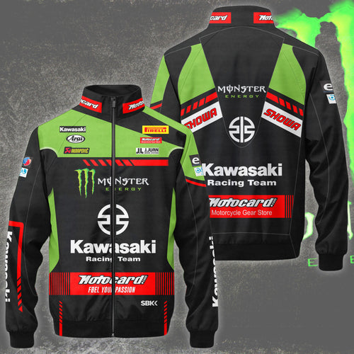 Kw X Monster Racing Zipper Stand Collar Jacket