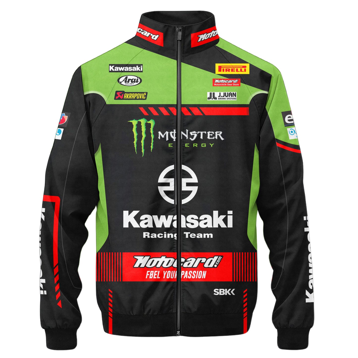 Kw X Monster Racing Zipper Stand Collar Jacket