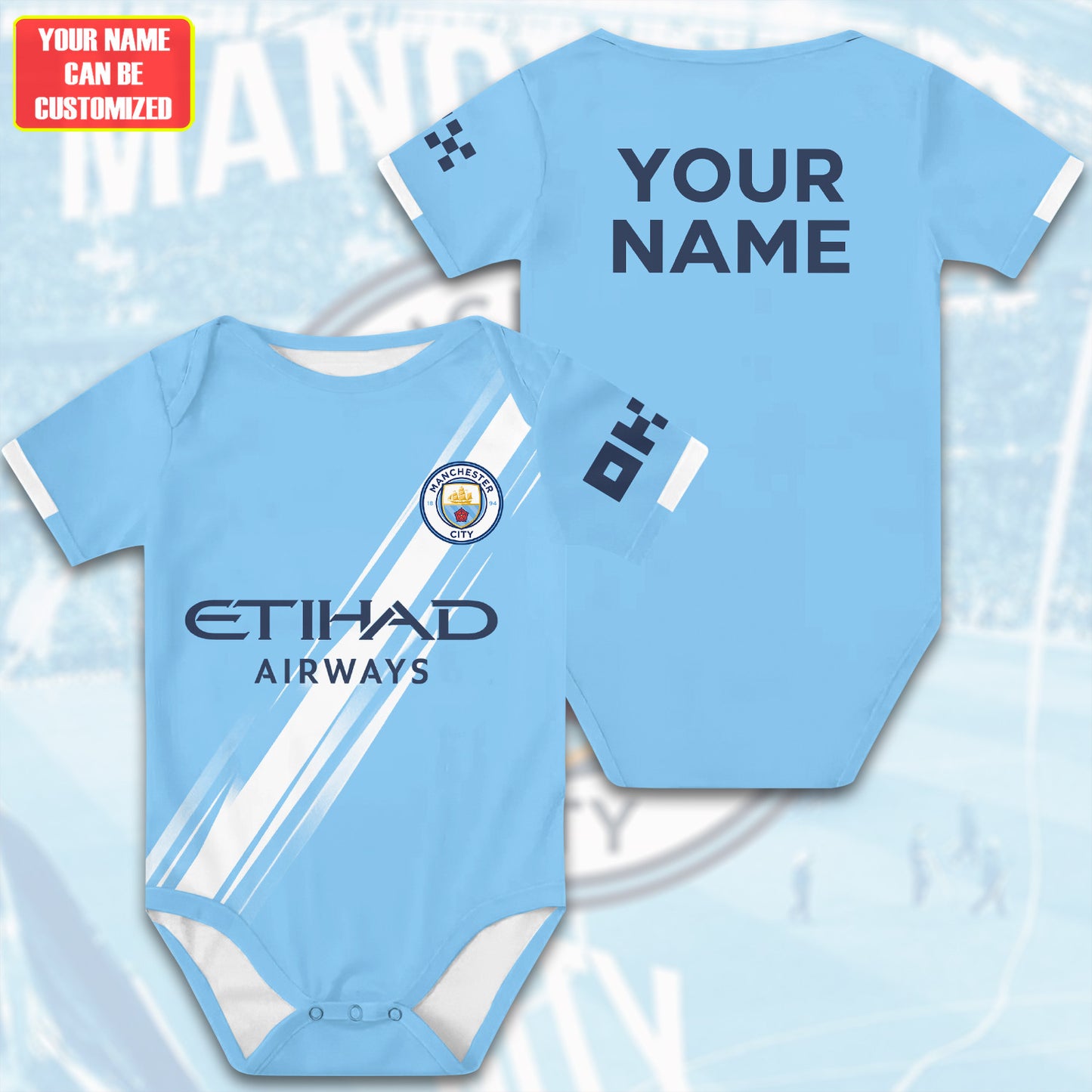 Customized Man City Soccer Jersey , Baby Rib Bodysuit Sizes