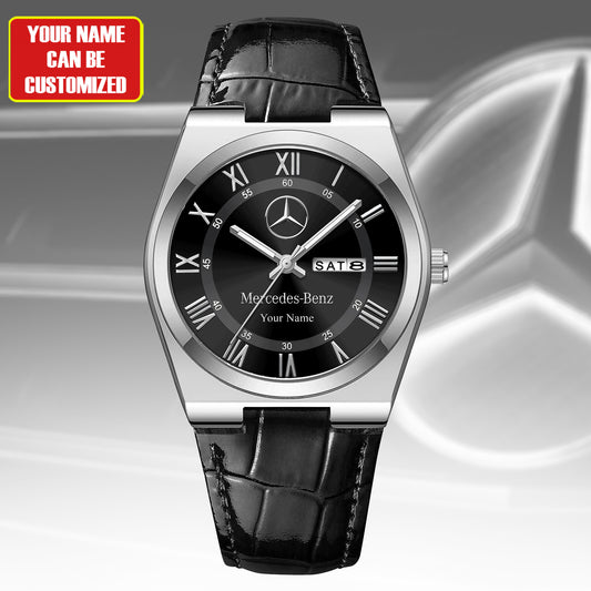 Personalized Merc Leather Strap Watch