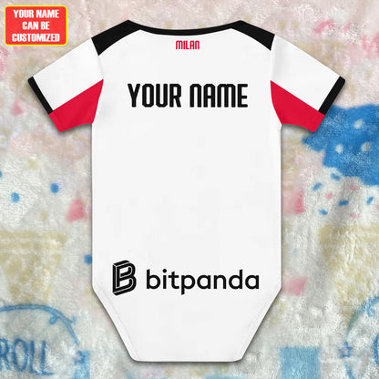 Customized AC Milan Away Soccer Jersey , Baby Rib Bodysuit Sizes