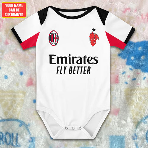 Customized AC Milan Away Soccer Jersey , Baby Rib Bodysuit Sizes