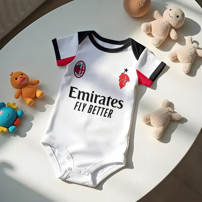 Customized AC Milan Away Soccer Jersey , Baby Rib Bodysuit Sizes