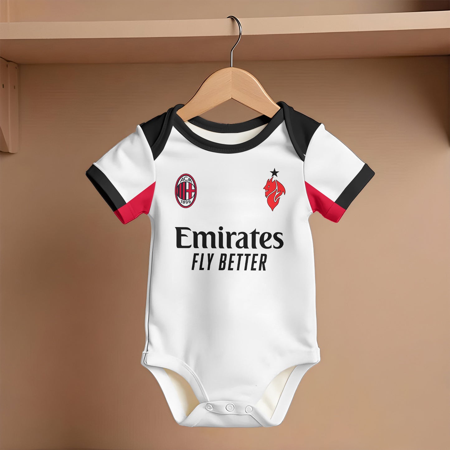 Customized AC Milan Away Soccer Jersey , Baby Rib Bodysuit Sizes