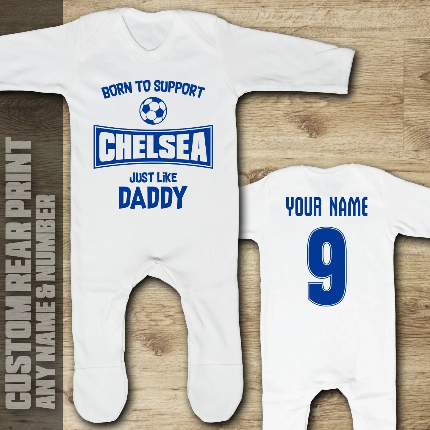 Born to Support Chelsea Customized Baby Rib Sleepwear