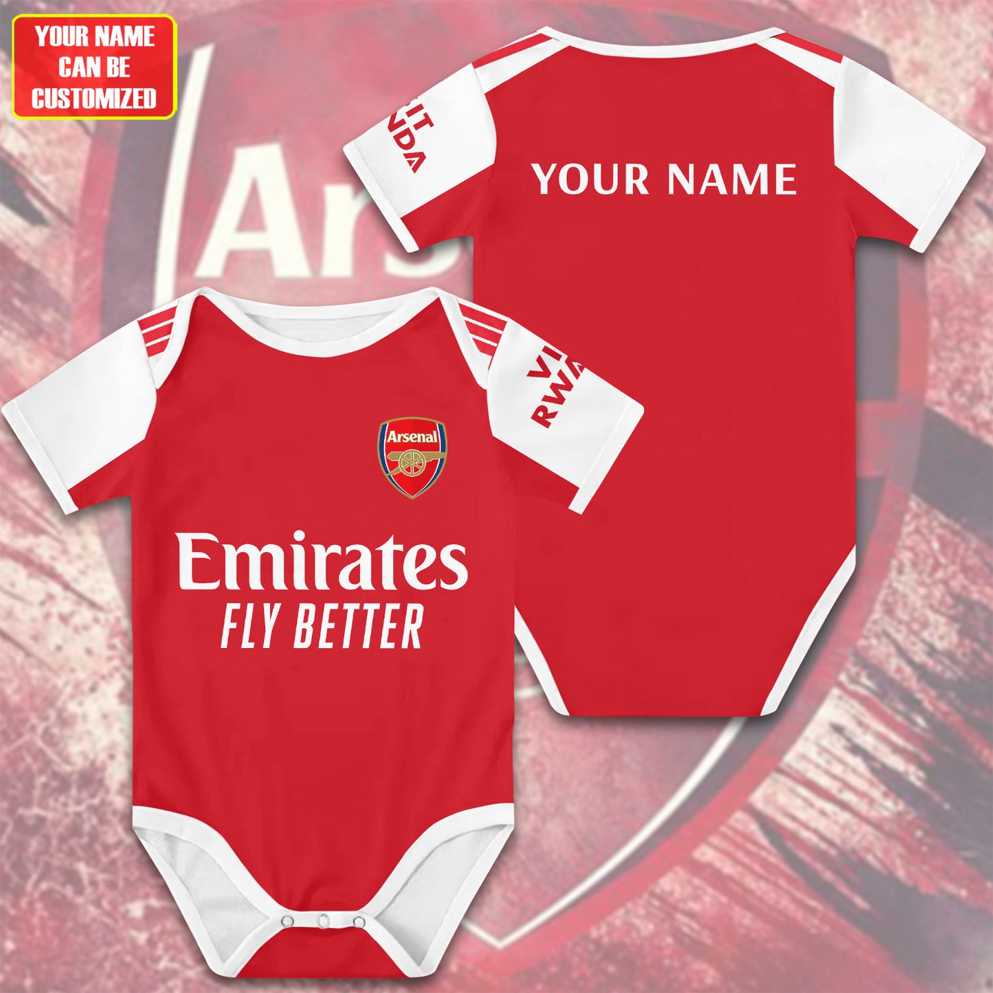 Customized Arsenal Soccer Jersey , Baby Rib Bodysuit Sizes