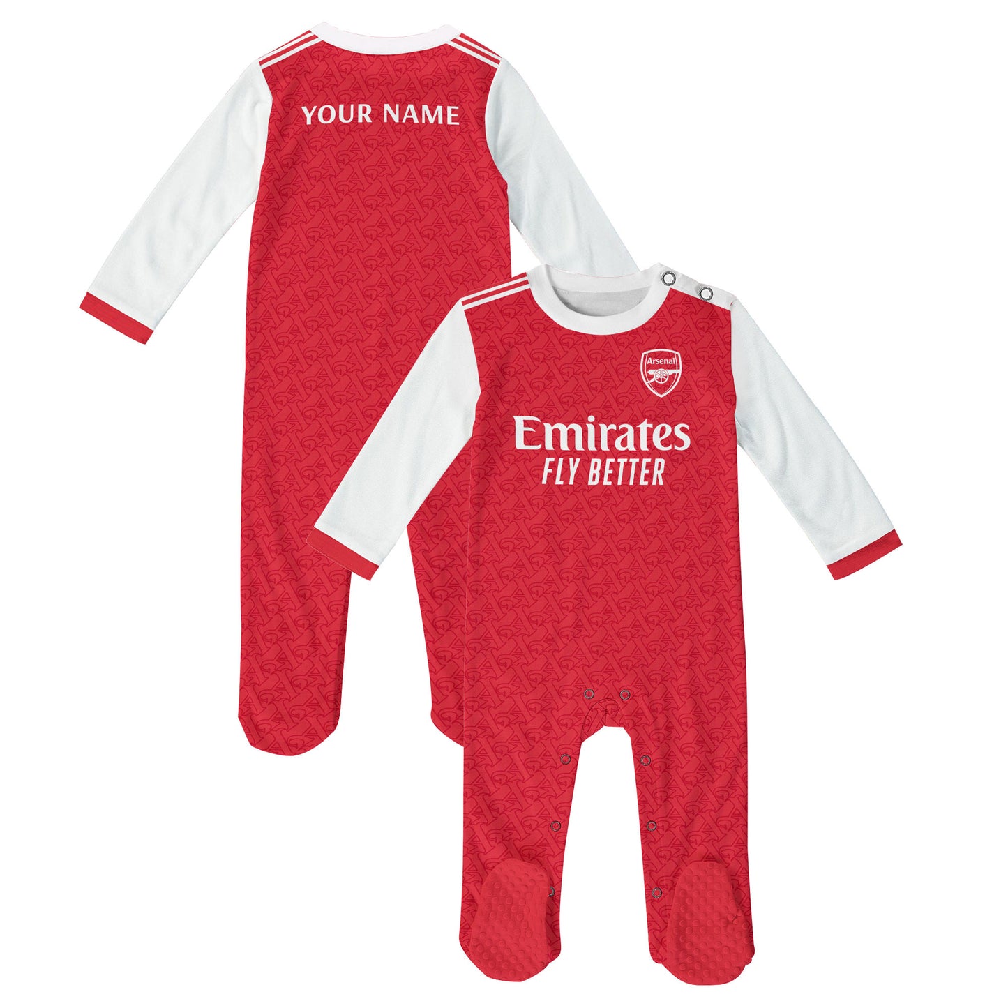 Arsenal Soccer Customized Baby Rib Sleepwear