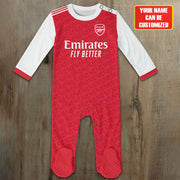 Arsenal Soccer Customized Baby Rib Sleepwear