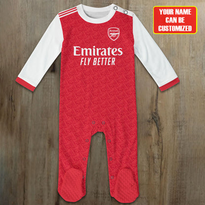 Arsenal Soccer Customized Baby Rib Sleepwear