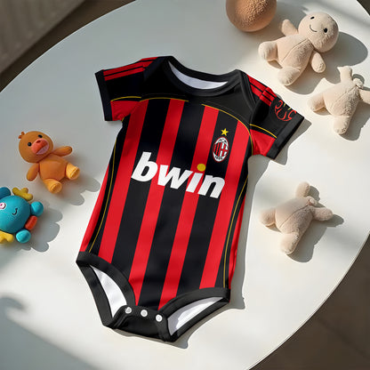 Customized AC Milan Soccer Jersey , Baby Rib Bodysuit Sizes V5