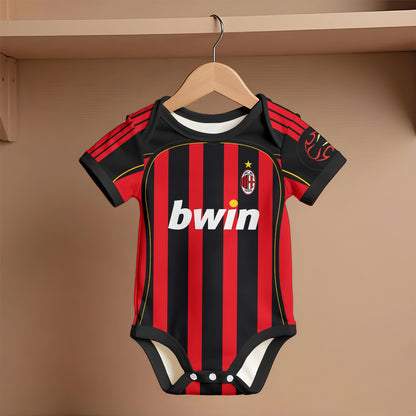 Customized AC Milan Soccer Jersey , Baby Rib Bodysuit Sizes V5