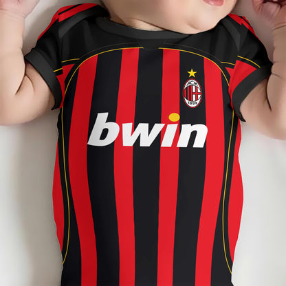Customized AC Milan Soccer Jersey , Baby Rib Bodysuit Sizes V5