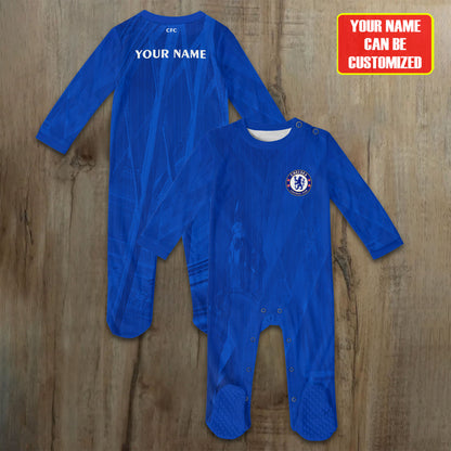 Chelsea Soccer Customized Baby Rib Sleepwear