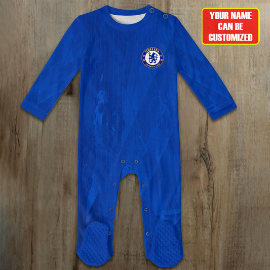 Chelsea Soccer Customized Baby Rib Sleepwear