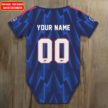Customized Arsenal Away Soccer Jersey , Baby Rib Bodysuit Sizes