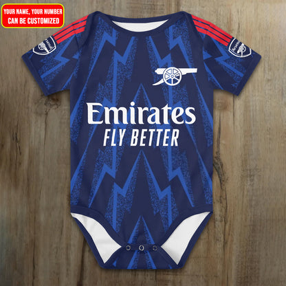Customized Arsenal Away Soccer Jersey , Baby Rib Bodysuit Sizes