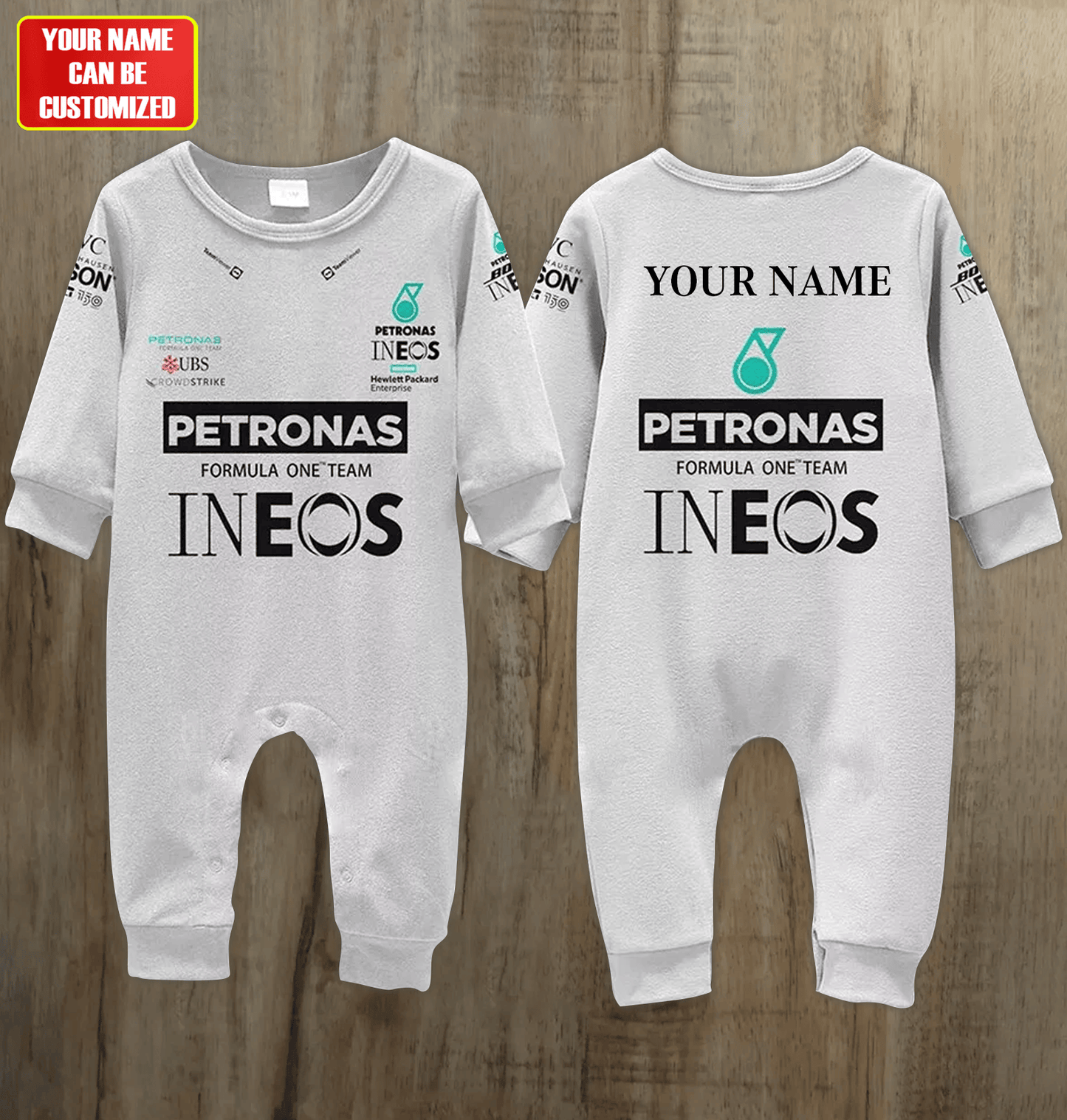 Merc Petronas Racing Customized Baby Rib Sleepwear V2