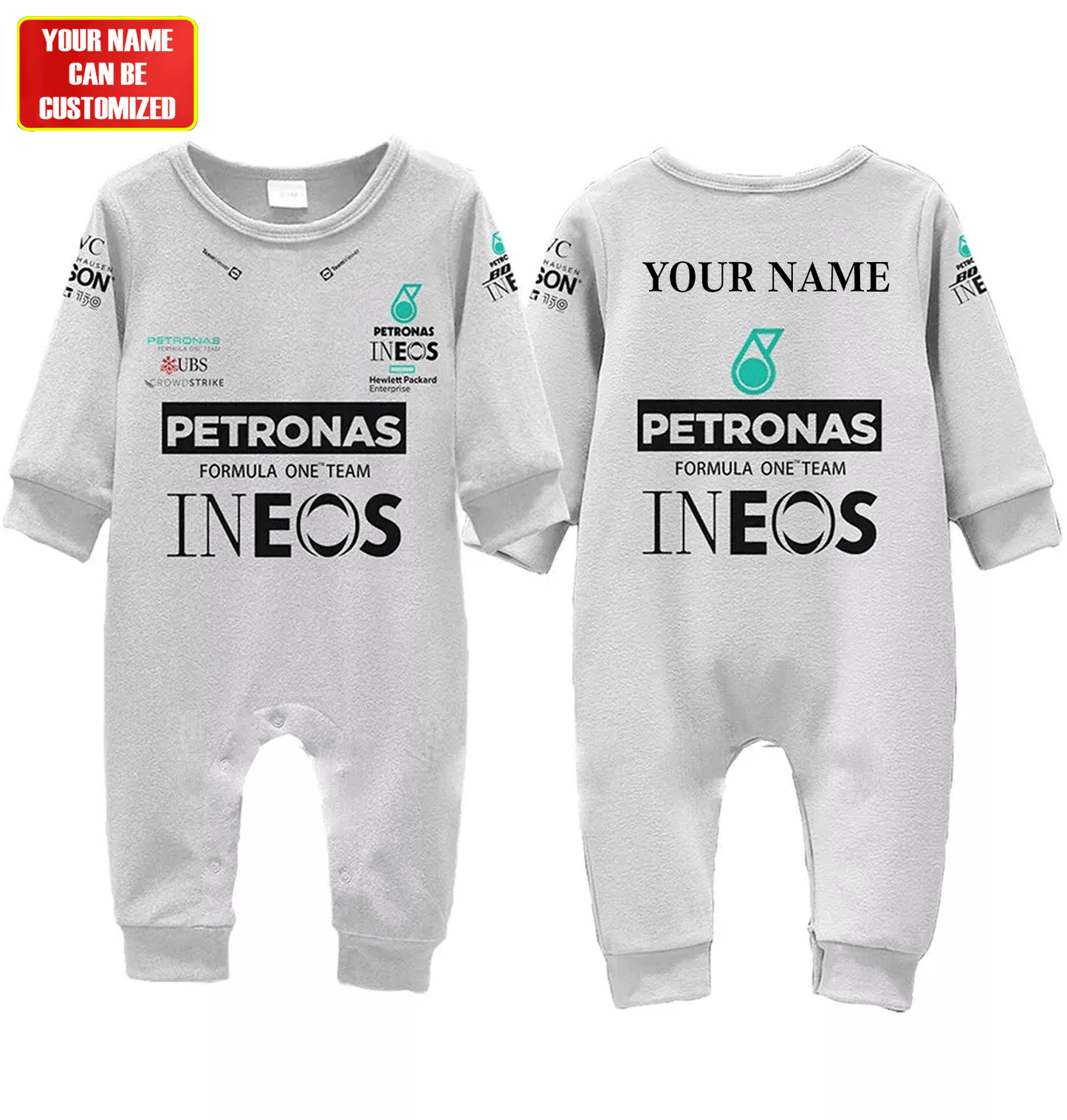 Merc Petronas Racing Customized Baby Rib Sleepwear V2
