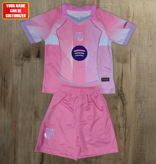 Rose Barcelone Jersey Set for Boys and Girls Youth Sizes Kit