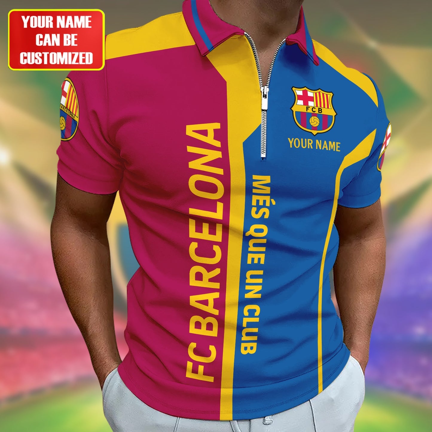 Personalized Barcelona FC 3D Full Printing Set , Barcelona FC Shirt , Barcelona Set , Zipper Polo, Hoodie , Short , Polo , hawaii V23