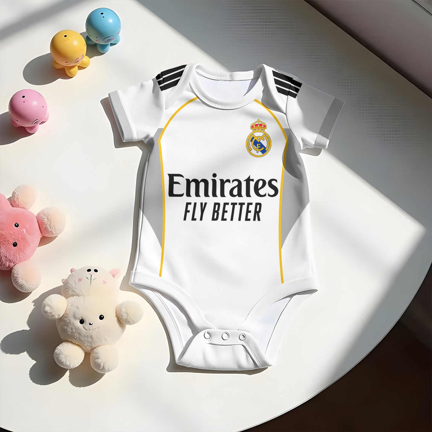 Customized Real Madrid Soccer Jersey , Baby Rib Bodysuit Sizes