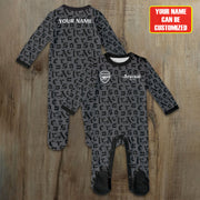 Arsenal Multicolor Soccer Customized Baby Rib Sleepwear