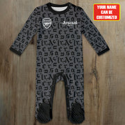 Arsenal Multicolor Soccer Customized Baby Rib Sleepwear
