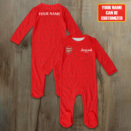 Arsenal Multicolor Soccer Customized Baby Rib Sleepwear