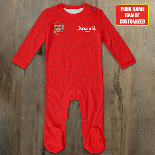 Arsenal Multicolor Soccer Customized Baby Rib Sleepwear