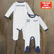 Arsenal Multicolor Soccer Customized Baby Rib Sleepwear
