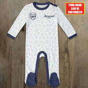Arsenal Multicolor Soccer Customized Baby Rib Sleepwear