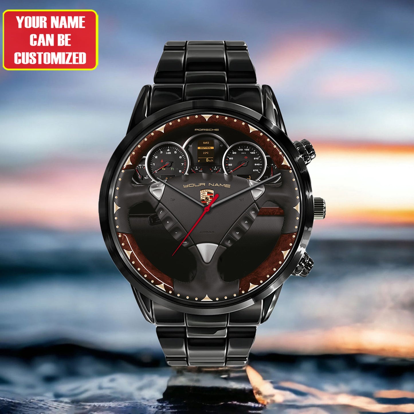 Personalized Pors Cayenne Cabin Luxury Stainless Steel Watch