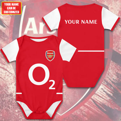 Customized Arsenal Soccer Jersey , Baby Rib Bodysuit Sizes V2
