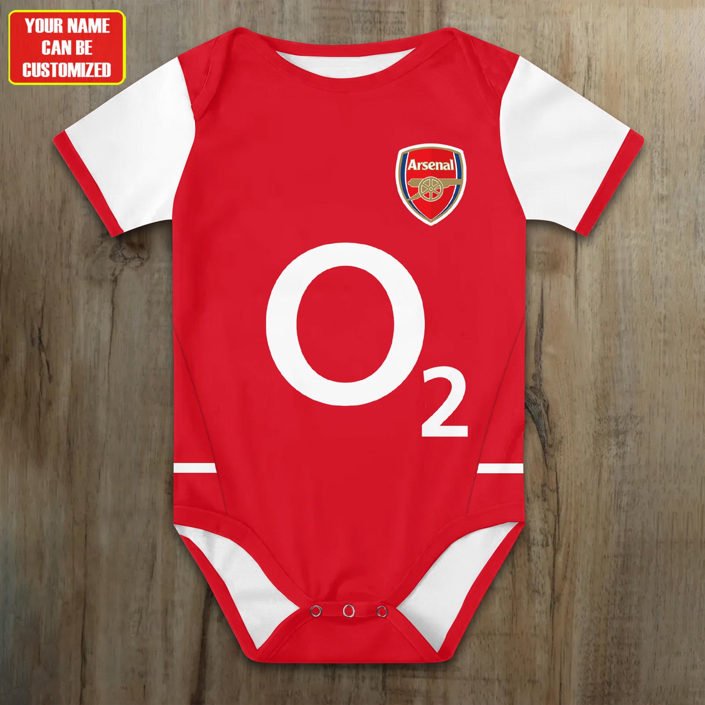 Customized Arsenal Soccer Jersey , Baby Rib Bodysuit Sizes V2