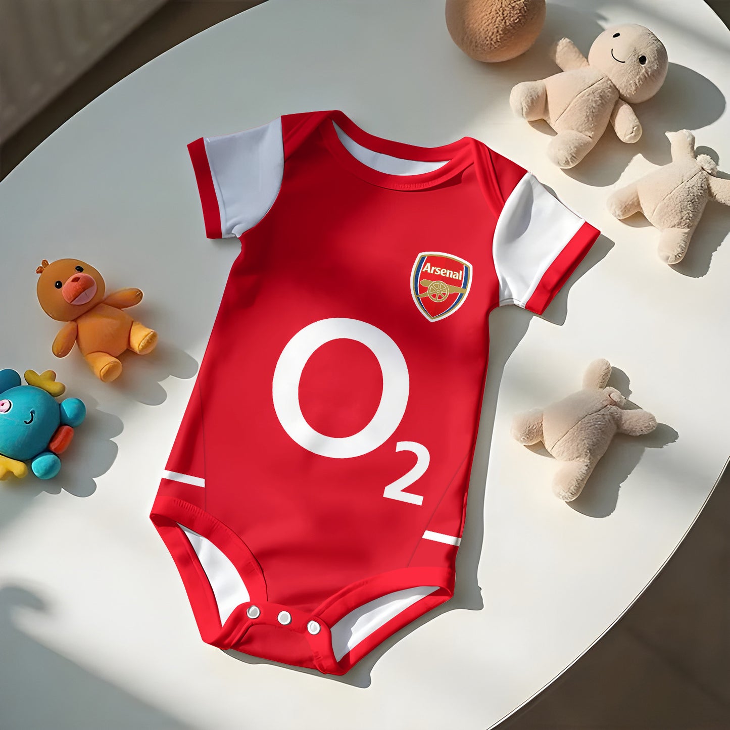 Customized Arsenal Soccer Jersey , Baby Rib Bodysuit Sizes V2
