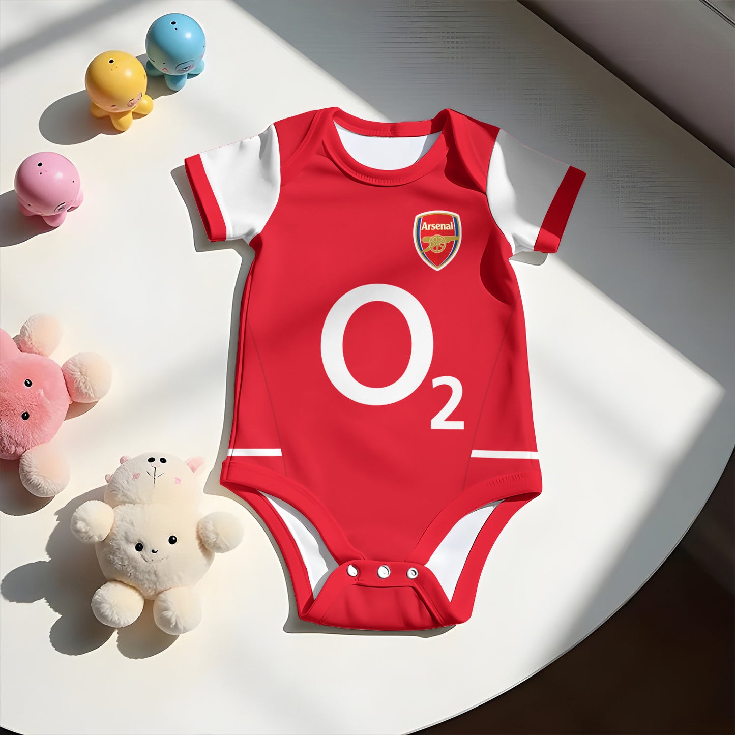 Customized Arsenal Soccer Jersey , Baby Rib Bodysuit Sizes V2