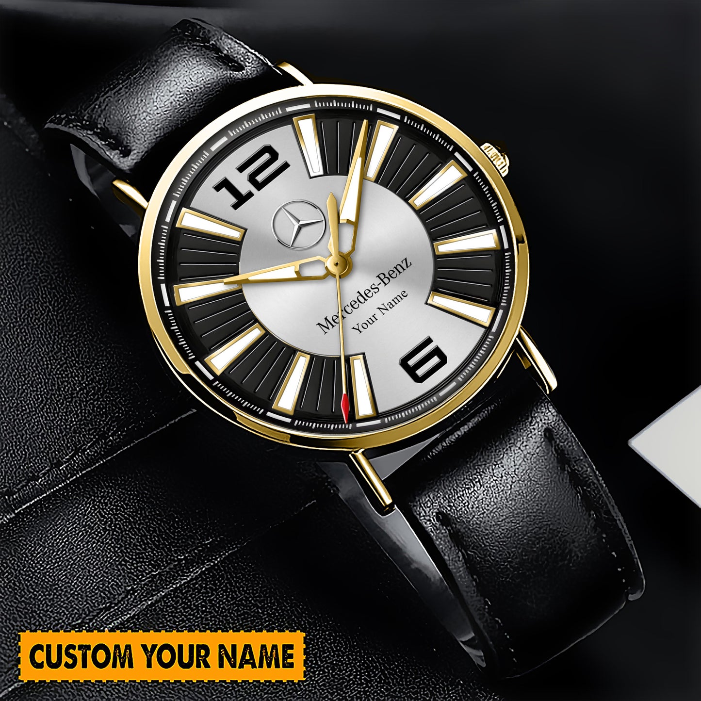 Personalized Merc Dakomm Quartz Leather Watch