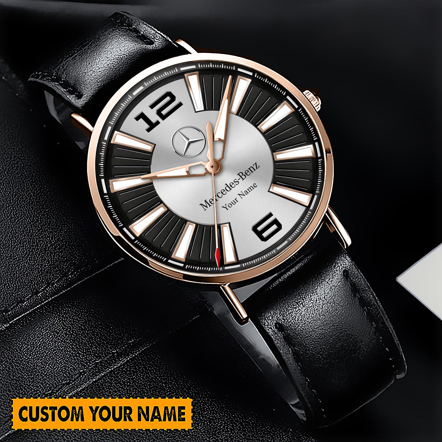 Personalized Merc Dakomm Quartz Leather Watch