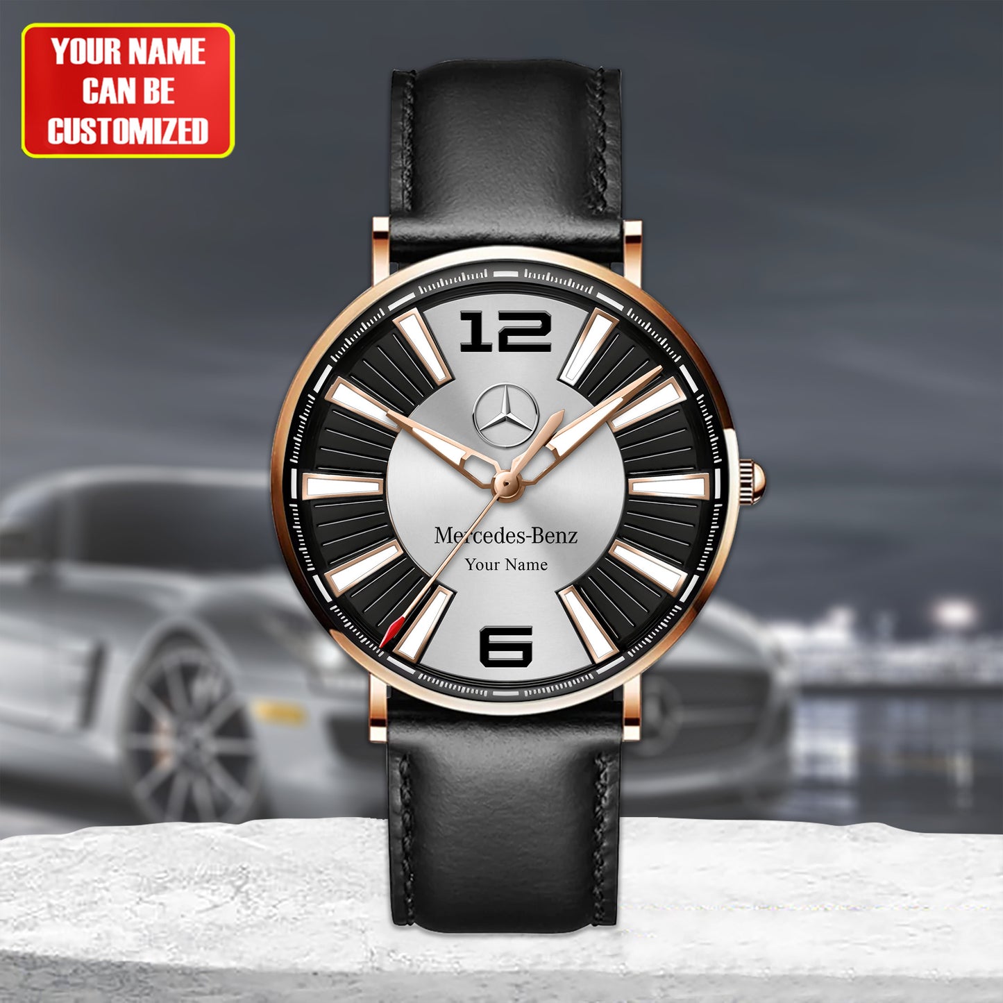 Personalized Merc Dakomm Quartz Leather Watch