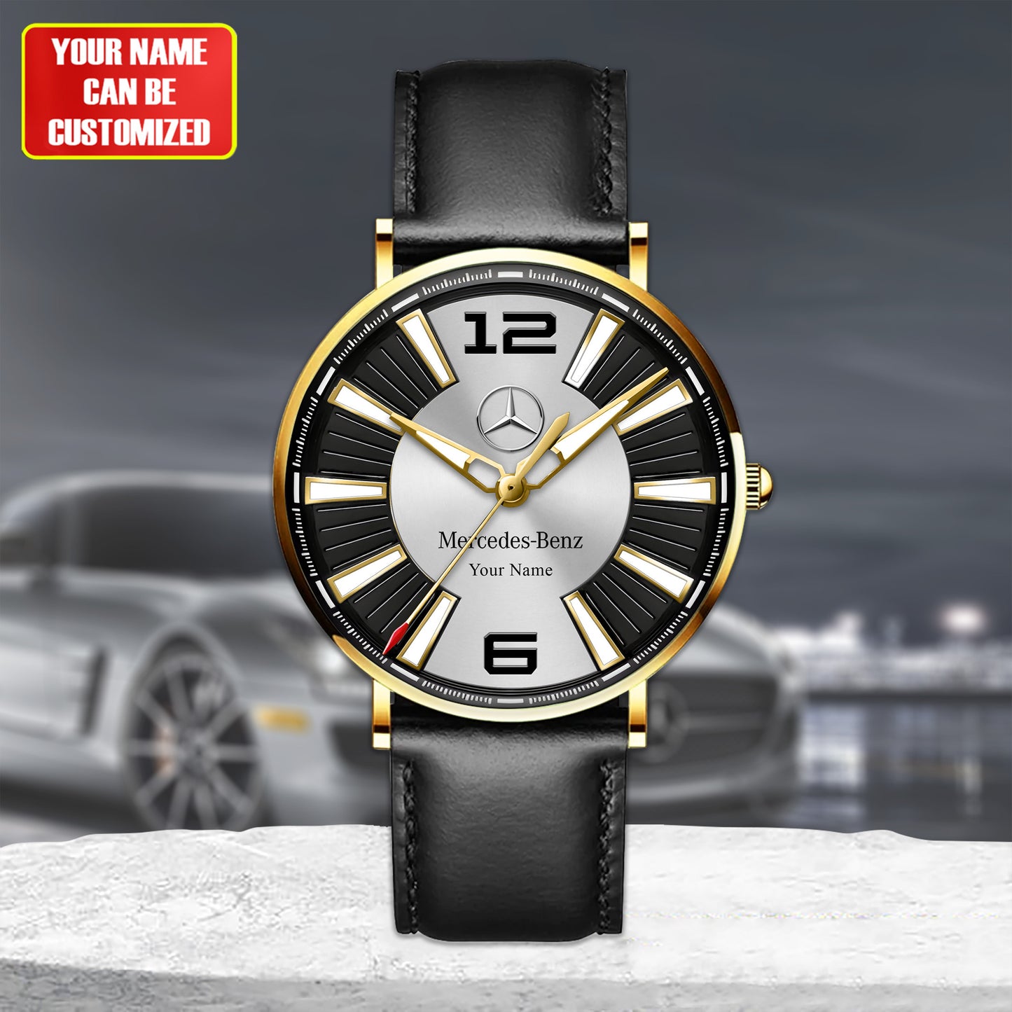 Personalized Merc Dakomm Quartz Leather Watch