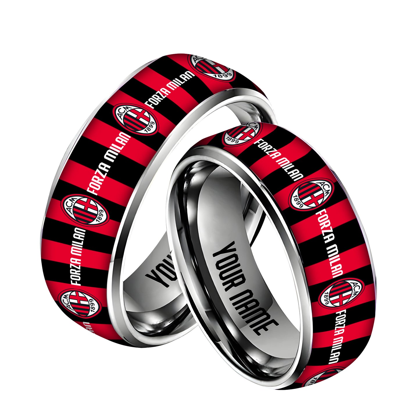 Personalized AC Milan Custom Alloy Ring