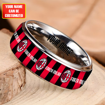 Personalized AC Milan Custom Alloy Ring